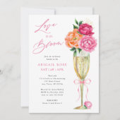 Bright Peony Love is in Bloom, Patterned Back Einladung (Vorderseite)