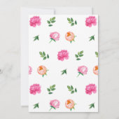 Bright Peony Love is in Bloom, Patterned Back Einladung (Rückseite)