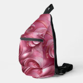 BRIGHT PINK ABSTRACT SWIRLS CROSSBODY BAG (Rechte Ecke)