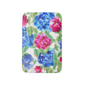 Bright Pink and Blue Floral Pretty Pattern Badematte (Vorderseite Vertikal)