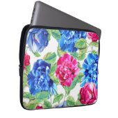 Bright Pink and Blue Floral Pretty Pattern Laptopschutzhülle (Vorne Rechts)