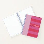 Bright Pink and cheerful Red striped Notizblock (Innenseite)