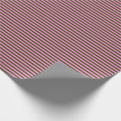 Bright Pink and Green Retro Stripe Modern Geschenkpapier (Ecke)