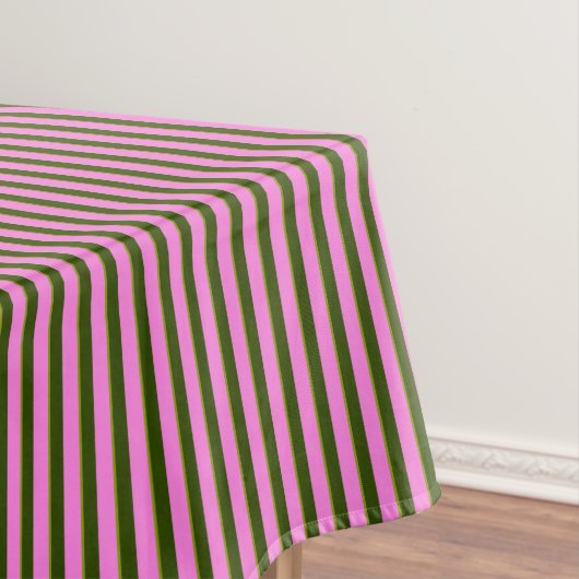 Bright Pink and Green Retro Stripe Modern Tischdecke (Beispiel)