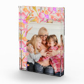 Bright Pink and Orange Boho Wildflower Grandma Fotoblock (Rechts)