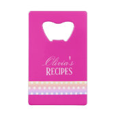 Bright Pink and Pola Dots  Geldbeutel Flaschenöffner (Rückseite)