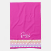 Bright Pink and Pola Dots Geschirrtuch (Vertikal)