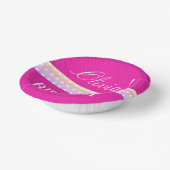 Bright Pink and Pola Dots Pappteller (Gewinkelt)