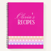 Bright Pink and Pola Dots Recipe Notizblock (Vorderseite)