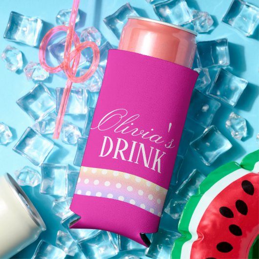 Bright Pink and Pola Dots Selters Dosenkühler (In Situ Sommer)