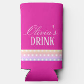 Bright Pink and Pola Dots Selters Dosenkühler (Rückseite)