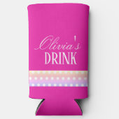 Bright Pink and Pola Dots Selters Dosenkühler (Vorderseite)