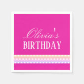 Bright Pink and Pola Dots Serviette (Vorderseite)