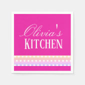 Bright Pink and Pola Dots Serviette (Vorderseite)