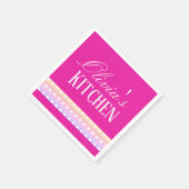 Bright Pink and Pola Dots Serviette (Ecke)