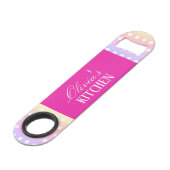 Bright Pink and Pola Dots  Speed Flaschenöffner (Vorderseite Schrägansicht)