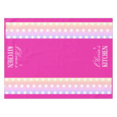 Bright Pink and Pola Dots Tischdecke (Vorderseite (Horizontal))