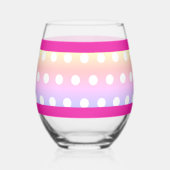 Bright Pink and Pola Dots  Weinglas Ohne Stiel (Rückseite)