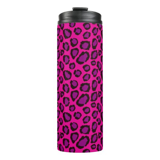 Bright Pink And Purple Leopard Print Pattern Thermosbecher (Vorderseite)