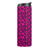 Bright Pink And Purple Leopard Print Pattern Thermosbecher (Nach links gedreht)