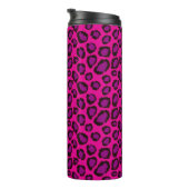 Bright Pink And Purple Leopard Print Pattern Thermosbecher (Nach rechts gedreht)