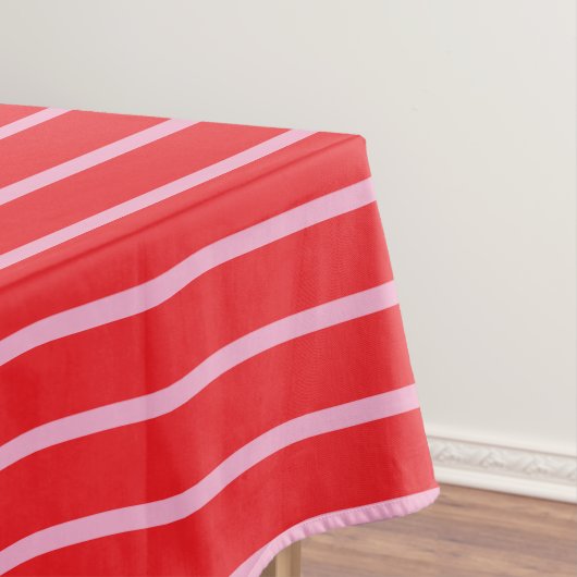 Bright Pink and Red Stripes Christmas Holiday Tischdecke (Beispiel)