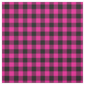 Bright Pink & Black Gingham Plaid Stoff (Muster)