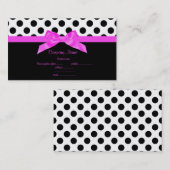 BRIGHT PINK & BLACK POLKA DOT BUSINESS CARD VISITENKARTE (Vorne/Hinten)