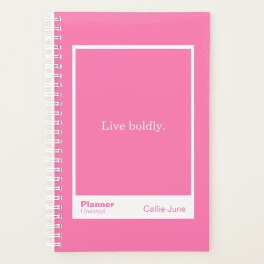 Bright Pink Block Quote | Fully Customizable Planer (Vorderseite)