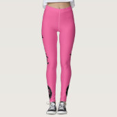 BRIGHT Pink Breast Cancer Support Leggings NAME (Vorderseite)