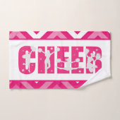 Bright Pink Cheer Team Cheerleader Typografy Fun Handtuch (Handtuch)