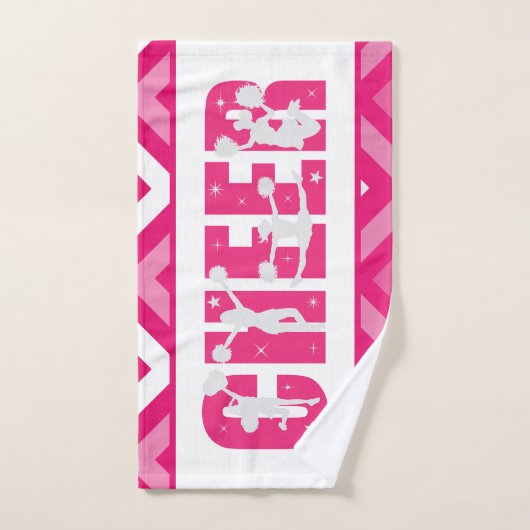 Bright Pink Cheer Team Cheerleader Typografy Fun Handtuch (Handtuch)