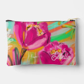 Bright Pink Colourful Floral Print Cut Sew Bag Zubehörtasche (Rückseite)