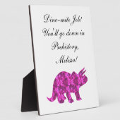 Bright Pink Dinosaur Personal Award Plaque Fotoplatte (Seite)