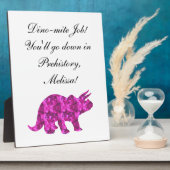 Bright Pink Dinosaur Personal Award Plaque Fotoplatte (Seite)