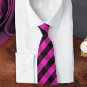Bright Pink Festive Buffalo Check Plaid Patterned Krawatte
