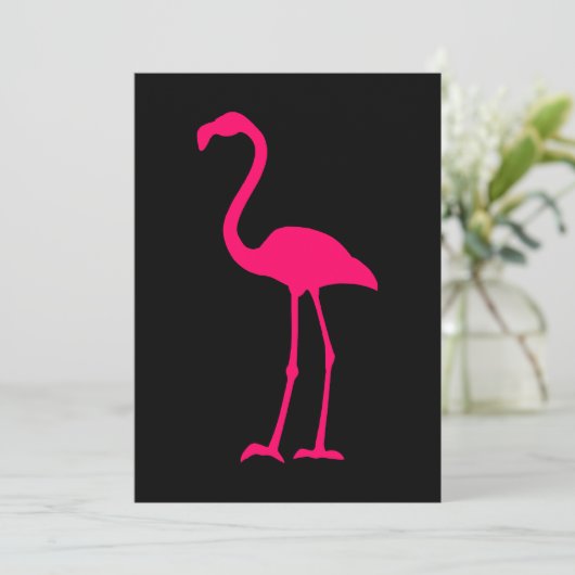 Bright Pink Flamingo Einladung (Stehend Vorderseite)