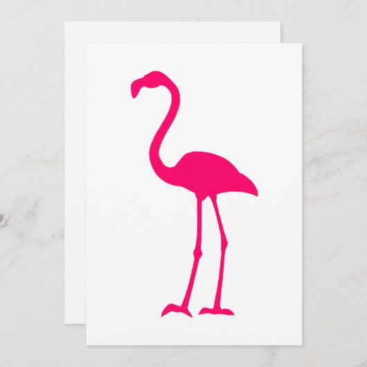 Bright Pink Flamingo Einladung (Vorne/Hinten)
