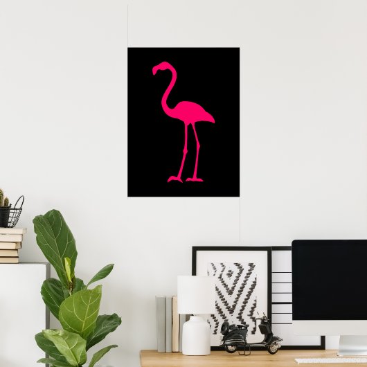 Bright Pink Flamingo Poster (Heimbüro)