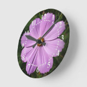 bright pink flowers runde wanduhr (Winkel)