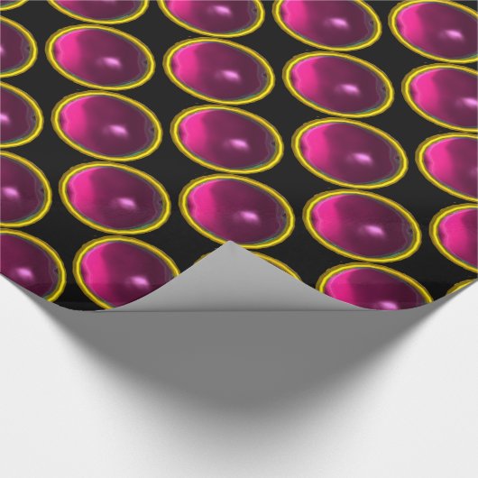 BRIGHT PINK FUCHSIA AMETHYST GEM STONES GESCHENKPAPIER (Ecke)