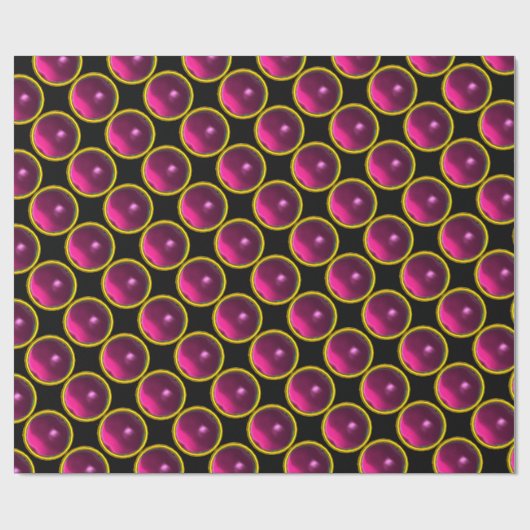 BRIGHT PINK FUCHSIA AMETHYST GEM STONES GESCHENKPAPIER (Flach)