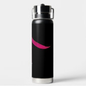 Bright Pink Fuchsia Flower on Black Trinkflasche (Hinten)