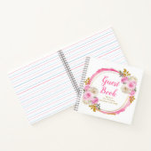 Bright Pink Gold Elegant Flowers Birthday Party Notizblock (Innenseite)