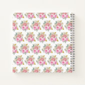 Bright Pink Gold Elegant Flowers Birthday Party Notizblock (Rückseite)