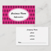 Bright Pink Lace Business Card Visitenkarte (Vorne/Hinten)