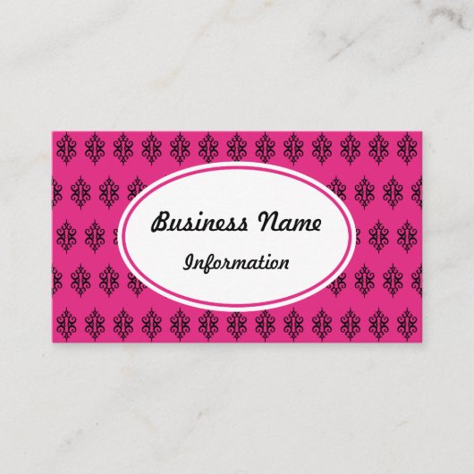 Bright Pink Lace Business Card Visitenkarte (Vorderseite)