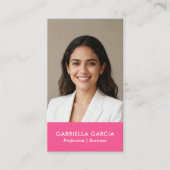 Bright Pink Logo QR Code Photo Professional Visitenkarte (Vorderseite)