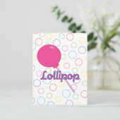 Bright Pink Lollipop Postkarte (Stehend Vorderseite)
