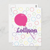 Bright Pink Lollipop Postkarte (Vorne/Hinten)